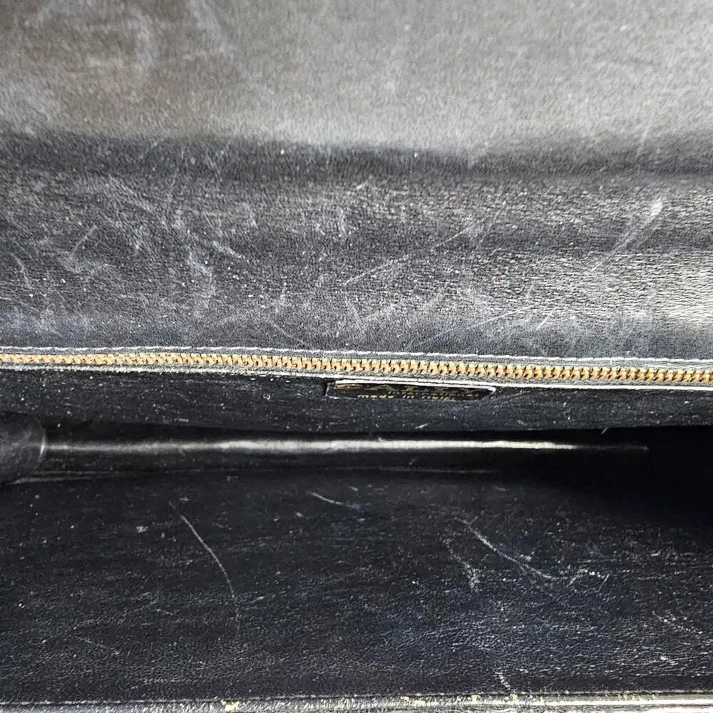 Bally International Black Crocodile Skin Briefcase Bag Vintage Made in Italy